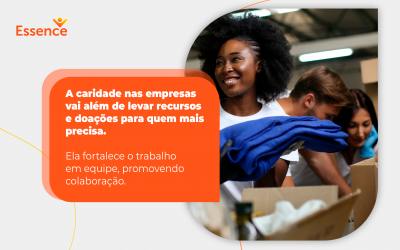 A caridade nas empresas vai além de levar recursos e doações para quem mais precisa. Ela fortalece o trabalho em equipe, promove colaboração. Leia a legenda